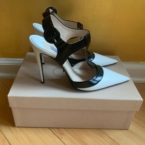 Prada High Heel Pointy Leather Pumps